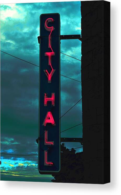 Neon Sign Canvas Print featuring the photograph Vacancy by Laureen Murtha Menzl