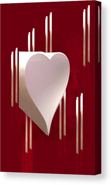 Valentine Canvas Print featuring the photograph Valentine paper heart by Gary Eason