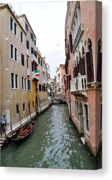 Italy Photographs Canvas Print featuring the photograph Venice Canal View by Sue Morris