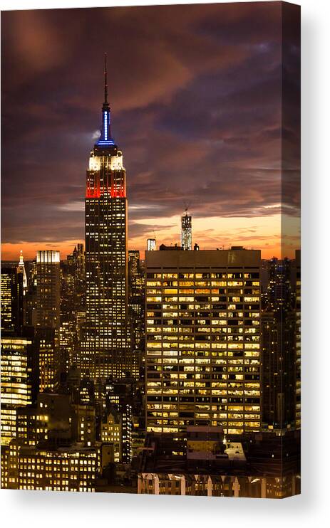 Empire State Building Canvas Print featuring the photograph View From 30 Rock 2 by Frank Mari