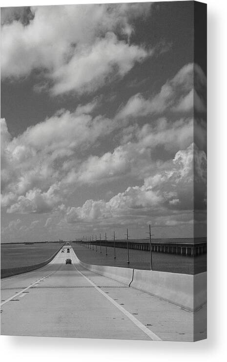 Mile Canvas Print featuring the photograph View of Seven Mile Bridge. by Christiane Schulze Art And Photography