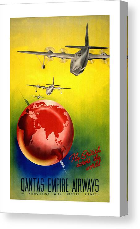 Airline Canvas Print featuring the photograph Vintage Airline Ad 1937 by Andrew Fare