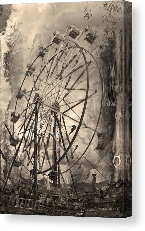 Ferris Wheel Canvas Print featuring the photograph Vintage Ferris Wheel by Theresa Tahara