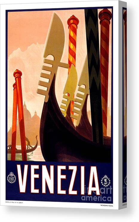 Vintage Canvas Print featuring the photograph Vintage Travel Poster Venezia Italy by Action