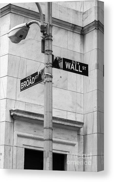 Wall Street Canvas Print featuring the photograph Wall and Broad by Jerry Fornarotto