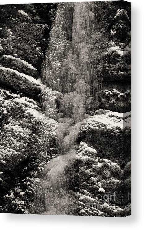 Nature Canvas Print featuring the photograph wall of ice in Partnach gorge 13 by Rudi Prott