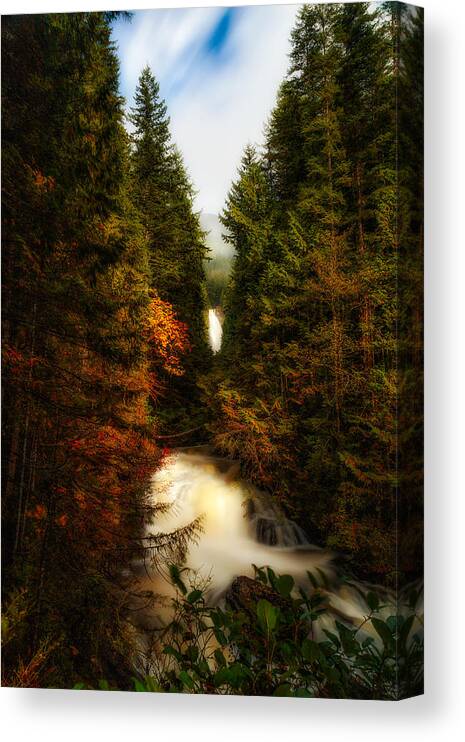 Wallace Falls State Park Canvas Print featuring the photograph Wallace Fall North Fork by James Heckt