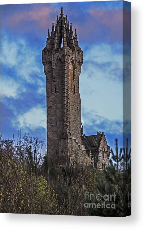 Travel Canvas Print featuring the photograph Wallace Monument During Sunset by Elvis Vaughn