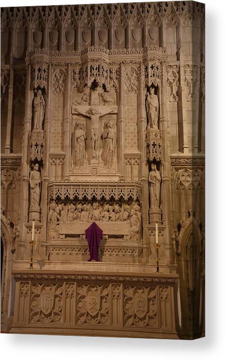 Alter Canvas Print featuring the photograph Washington National Cathedral - Washington DC - 011324 by DC Photographer