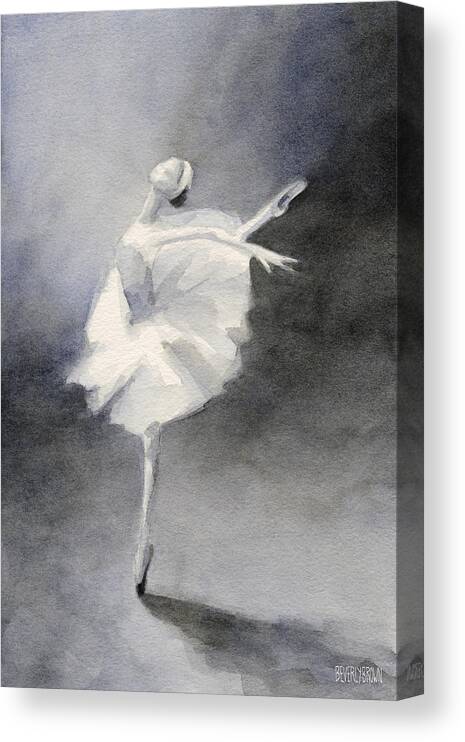 Ballet Canvas Print featuring the painting Watercolor Ballerina Painting by Beverly Brown
