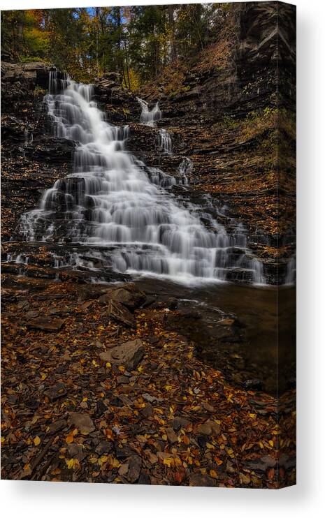 Fl Ricketts Canvas Print featuring the photograph Waterfall In The Autumnal Equinox by Susan Candelario
