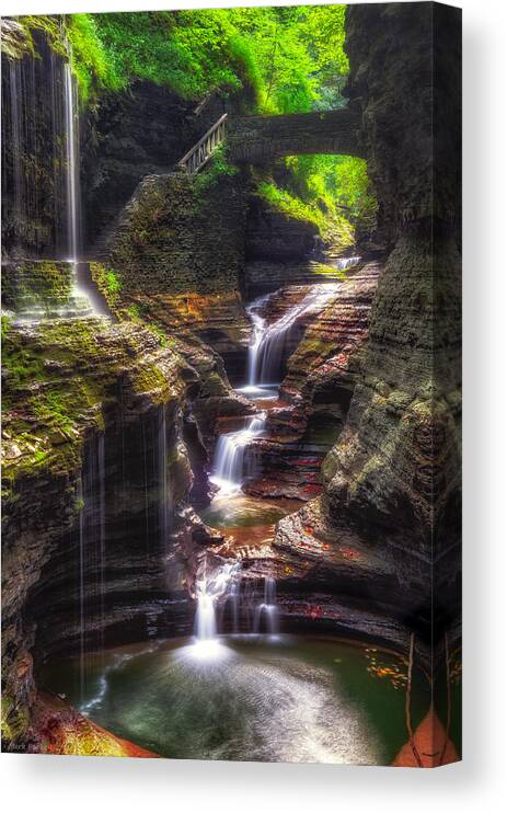 Waterfall Series Canvas Print featuring the photograph Watkins Glen Rainbow Falls by Mark Papke