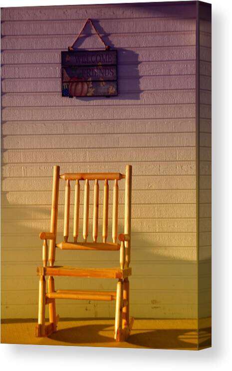 Chairs Canvas Print featuring the photograph Welcome Friends by Jeff Swan