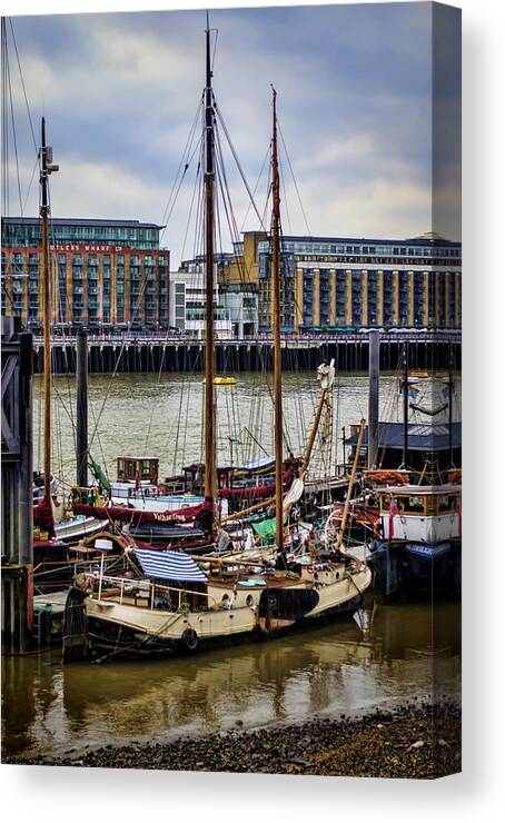Boat Canvas Print featuring the photograph Wharf Ships by Heather Applegate