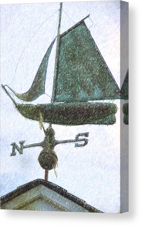Weather Vane Canvas Print featuring the photograph Wind Blows by Dale Powell