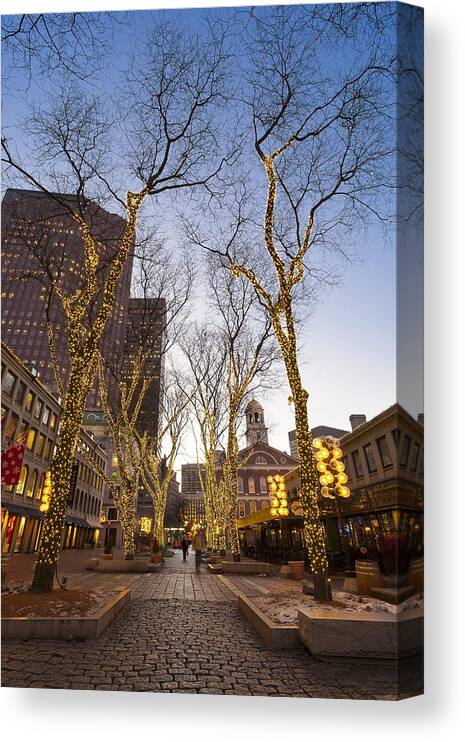 Boston Canvas Print featuring the photograph Winter at the Market by Robert Davis