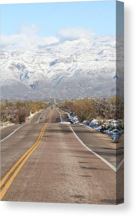 David S Reynolds Canvas Print featuring the photograph Winter road by David S Reynolds