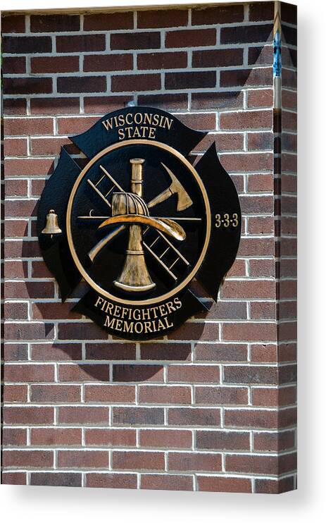Firefighters Canvas Print featuring the photograph Wisconsin State Firefighters Memorial Park 5 by Susan McMenamin