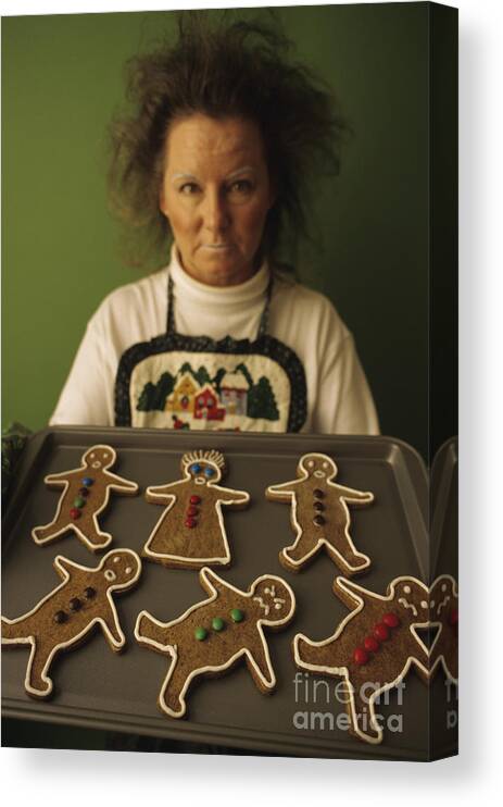 Celebration Canvas Print featuring the photograph Woman Gingerbread Cookies by Jim Corwin