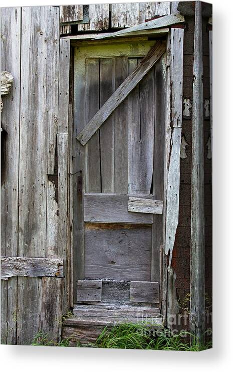Wooden Canvas Print featuring the photograph Wooden Barn Door by Nikki Vig