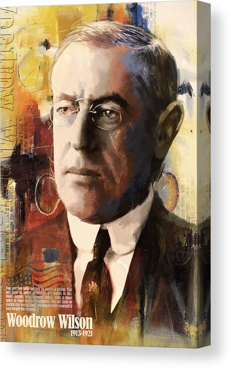 Woodrow Wilson Canvas Print featuring the painting Woodrow Wilson by Corporate Art Task Force