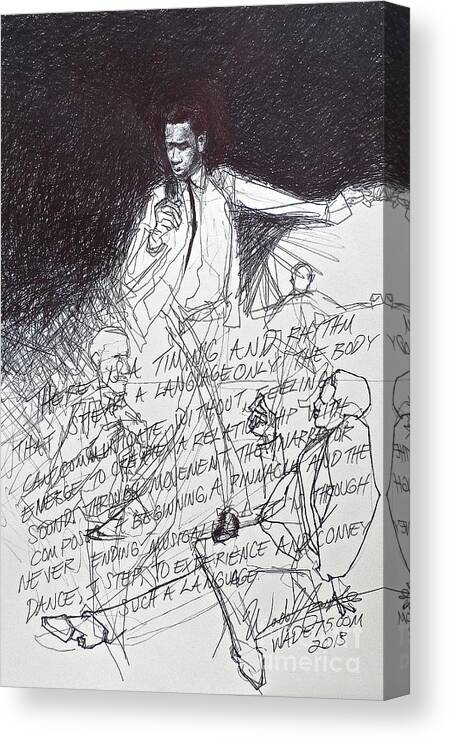 Portrait Canvas Print featuring the drawing Writings On The Wall by Wade Hampton