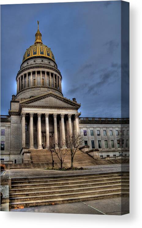 Charleston Canvas Print featuring the photograph WV Capital Building 2 by Jonny D