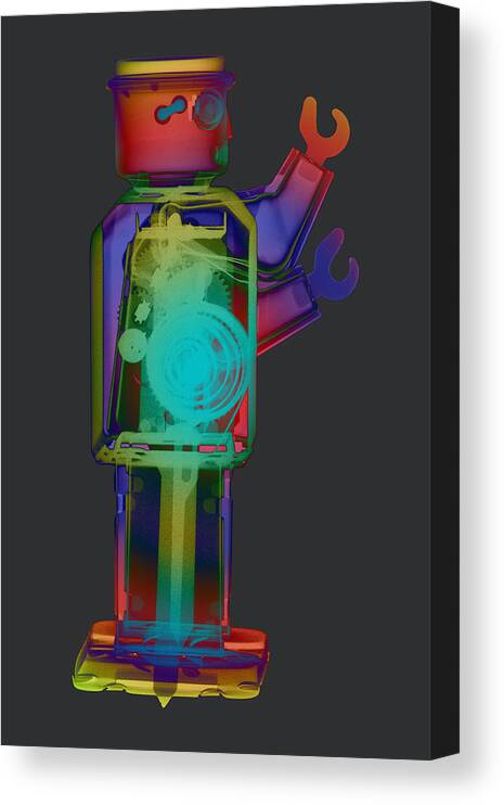 X-ray Art Canvas Print featuring the photograph X-ray Robot With Hat No.1 by Roy Livingston