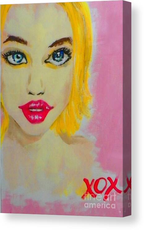 Art Canvas Print featuring the painting XOX by Marisela Mungia