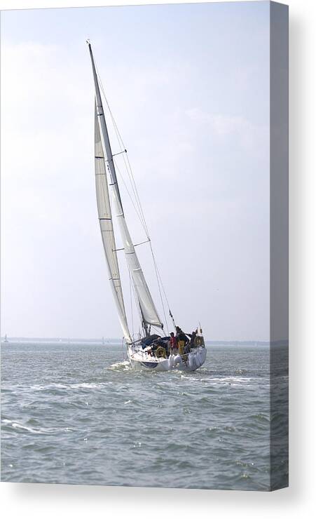 Boat Canvas Print featuring the photograph Yacht under sail by Colin Porteous
