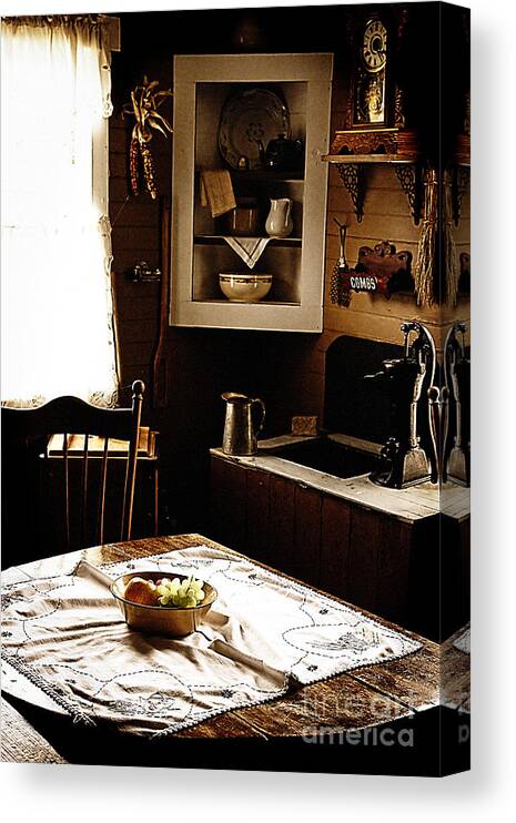 Vintage Canvas Print featuring the photograph Yesteryears Kitchen by Lincoln Rogers