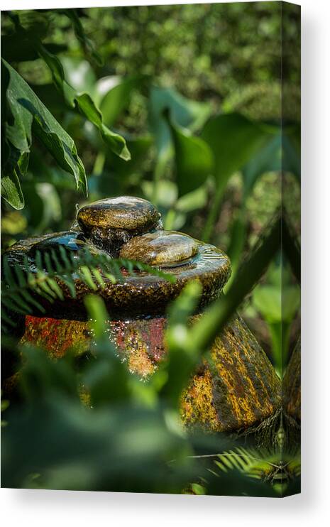 Zen Canvas Print featuring the photograph Zen Water and Rocks by Roger Mullenhour