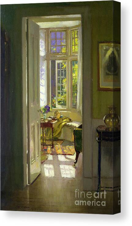 Window Canvas Print featuring the painting Interior Morning by Patrick Williams Adam