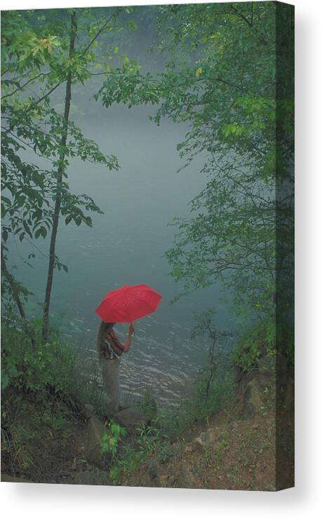 Misty Canvas Print featuring the photograph Misty Morning on the River by Carl Purcell