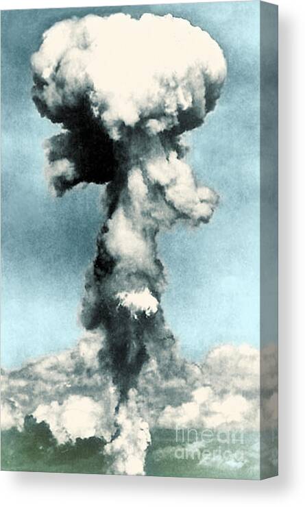 Enhanced Canvas Print featuring the photograph Atomic Bombing Of Nagasaki #2 by Science Source