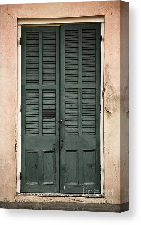 New Orleans Canvas Print featuring the photograph French Quarter Doors #1 by Leslie Leda