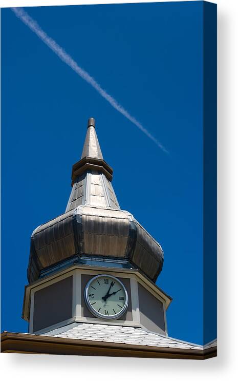 Architecture Canvas Print featuring the photograph Gazebo Clock #1 by Ed Gleichman