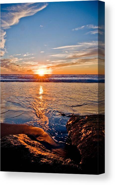 Ocean Beach Canvas Print featuring the photograph Ocean Beach #1 by Mickey Clausen