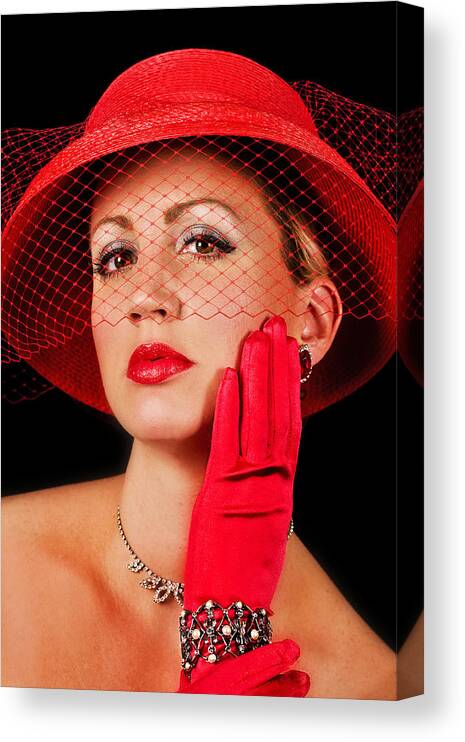 Retro Canvas Print featuring the photograph Retro Lady #1 by Trudy Wilkerson