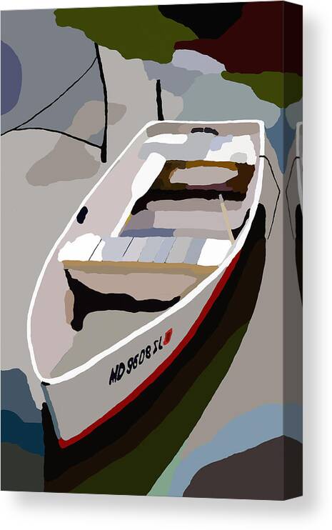 Row Boat Canvas Print featuring the digital art Row Boat San Damingo Creek #1 by Jim Proctor