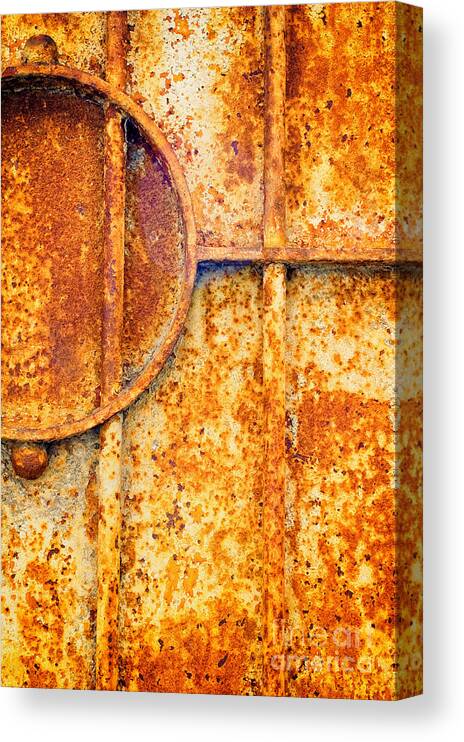Rusty Canvas Print featuring the photograph Rusty gate detail #1 by Silvia Ganora