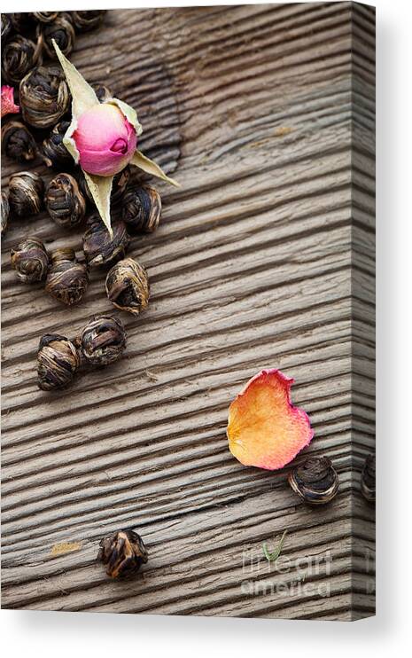 Antioxidant Canvas Print featuring the photograph Tea leaves #1 by Kati Finell