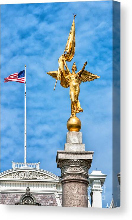 17th Street Nw Canvas Print featuring the photograph Victory atop 1st Division Monument #1 by Jim Moore