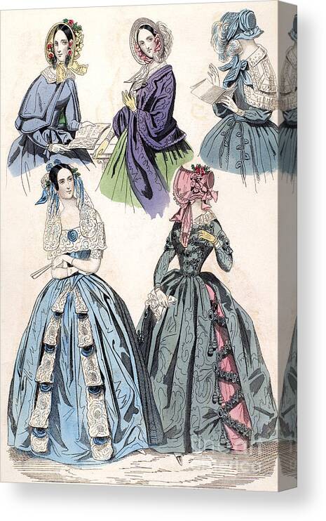 1842 Canvas Print featuring the photograph Womens Fashion, 1842 #13 by Granger