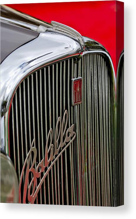 1934 Fiat Balilla Canvas Print featuring the photograph 1934 Fiat Balilla Hood-Grille Ornament by Jill Reger