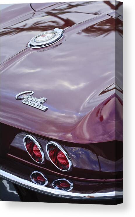 1965 Chevrolet Corvette Canvas Print featuring the photograph 1965 Chevrolet Corvette Tail Light by Jill Reger