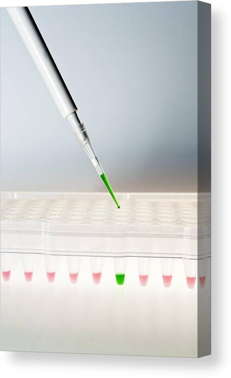 Chemical Canvas Print featuring the photograph Multiwell Sample Tray #2 by Photostock-israel