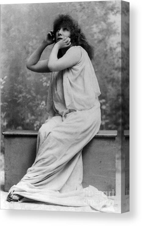 History Canvas Print featuring the photograph Sarah Bernhardt, French Actress #2 by Photo Researchers