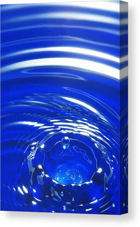 Water Canvas Print featuring the photograph Water Drop Impact, High-speed Photograph #2 by Crown Copyrighthealth & Safety Laboratory
