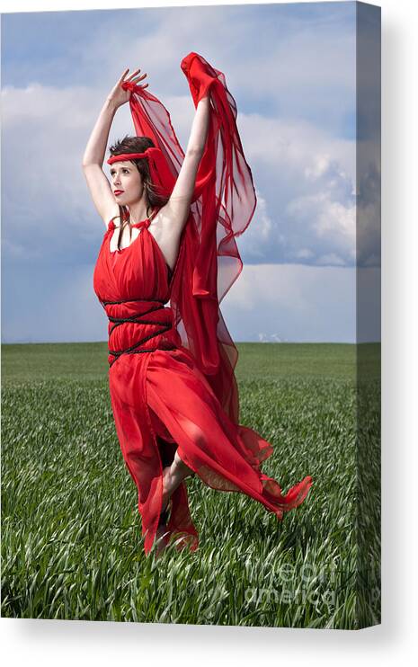 Woman Canvas Print featuring the photograph Woman in Red Series #2 by Cindy Singleton